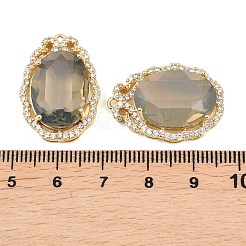 Латунные микропаве прозрачные подвески с фианитом&nbsp;KK-H257-07G-03