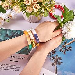 Набор непрозрачных цветных массивных изогнутых трубчатых бусин&nbsp;BJEW-SW00017