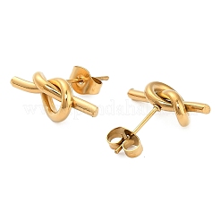 Серьги-гвоздики из нержавеющей стали 304 с узлом&nbsp;EJEW-Z150-01G