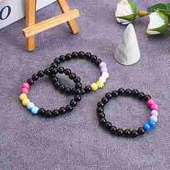 Акриловый круглый браслет из бисера для женщин&nbsp;BJEW-SW00066-01