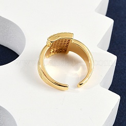 Открытые манжеты из латуни с микропаве и прозрачным цирконием для женщин&nbsp;LS-RJEW-M026-02G-03