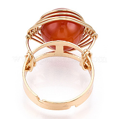 Кольца на круглый палец с натуральным говлитом&nbsp;RJEW-T019-01-KC-1