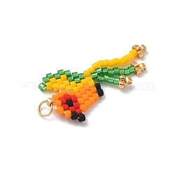 5 шт. подвески в виде птиц из двухцветного стеклянного бисера&nbsp;PALLOY-MZ00951