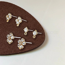 24 шт. 3-х стильные фурнитуры для сережек-гвоздиков из сплава&nbsp;FIND-FH0006-52