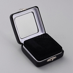 Коробки для демонстрации алмазов из искусственной кожи с губкой внутри&nbsp;LBOX-WH0004-04A