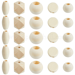 5 стиль необработанные деревянные бусины&nbsp;WOOD-PA0001-21