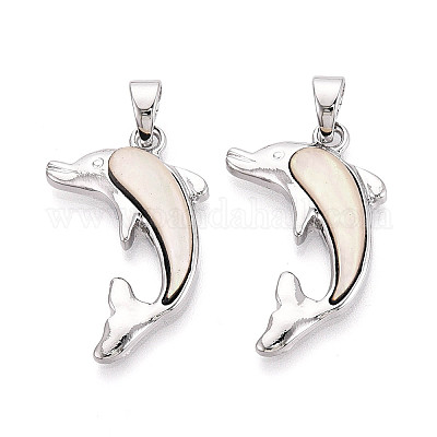 Подвески из сплава и окрашенных натуральных раковин морского ушка&nbsp;PALLOY-T093-07A-1