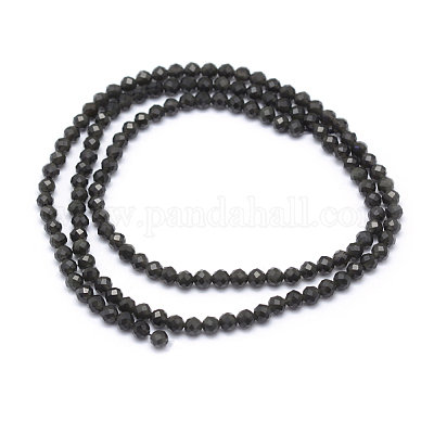 Натуральная обсидиановая бусина G-E411-33-4mm-1