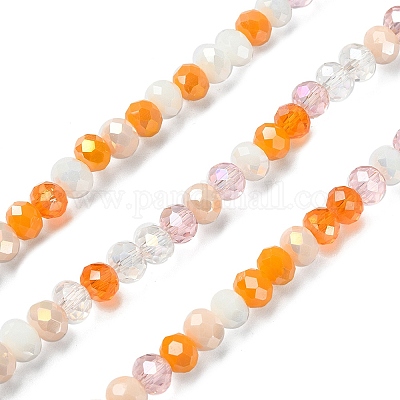 Стеклянные бусины с гальваническим покрытием &nbsp;EGLA-YW0002-D07-1