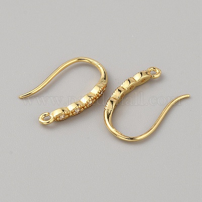 Латунные крючки для серьги из чистого циркония KK-WH0038-43G-1