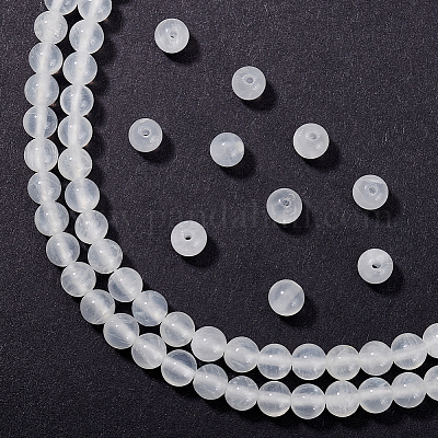1 нить бусины из натурального селенита&nbsp;G-AR0005-51-1