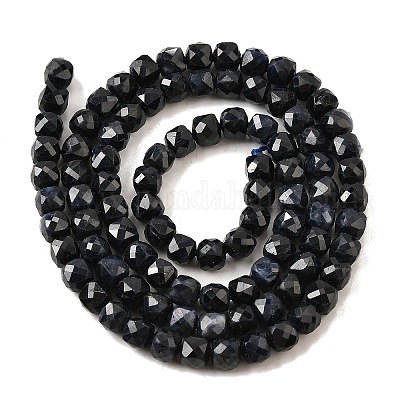 Бусины из натурального черного сапфира&nbsp;G-G259-C02-4x4mm-1