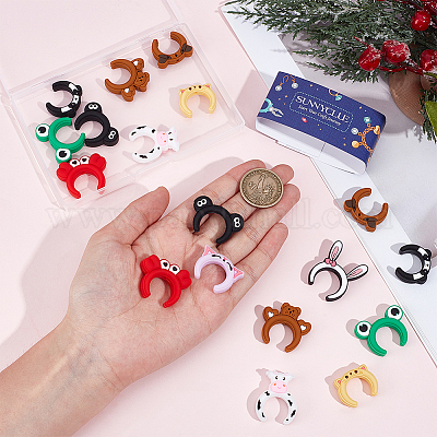 20шт 10 стиля мультяшные животные силиконовые бусины&nbsp;SIL-SC0002-93-1