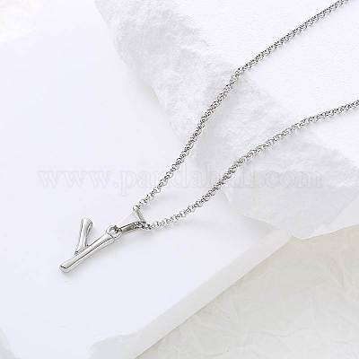 Ожерелья с подвесками в виде алфавита из нержавеющей стали для женщин VK4233-25-1