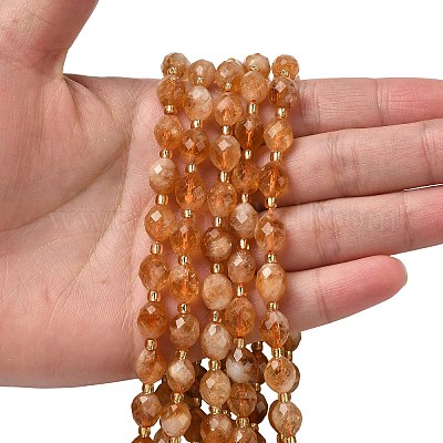 Нити из нагретых натуральных цитриновых бусин&nbsp;G-F809-A45-01-1