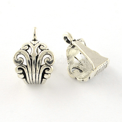 Цветочные поручни из сплава в тибетском стиле X-TIBE-Q046-04AS-LF-1