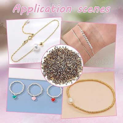 2500 шт. 5 цвета латунные обжимные бусины KK-AR0004-18-1