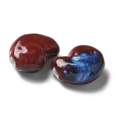 Фарфоровые бусины ручной работы&nbsp;X-PORC-L080-F-1