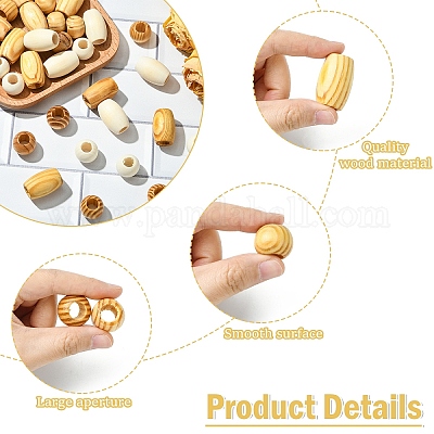 40 шт. 2 вида сосновых бусин&nbsp;WOOD-YW0001-48-1