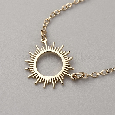 Латунные браслеты на ногу с подвесками в виде луны и солнца&nbsp;AJEW-WH0248-866-1