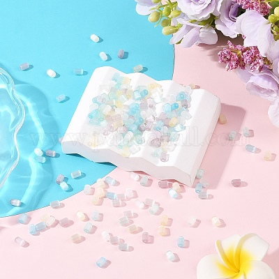 25 г двухцветных стеклянных цилиндрических бусин&nbsp;SEED-YW0003-17-1