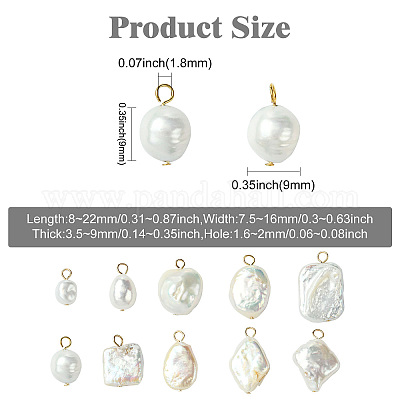 10 шт. подвески из натурального барочного жемчуга Кеши в 10 стилях&nbsp;KK-CJ0003-62-1