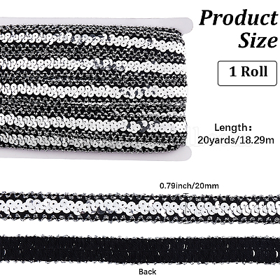 20 ярд блестящих полиэстеровых эластичных бусин с пайетками&nbsp;OCOR-CY0003-22A-1
