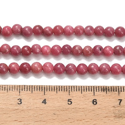 Природные родонит бисер нитей&nbsp;G-F820-K06-4mm-1
