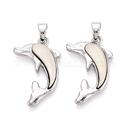 Подвески из сплава и окрашенных натуральных раковин морского ушка&nbsp;PALLOY-T093-07A-1