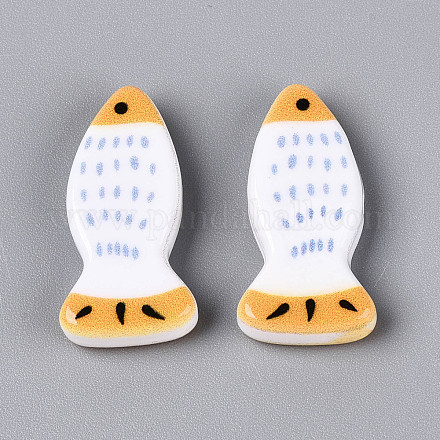 Печатные непрозрачные бусины из смолы&nbsp;RESI-N043-22E-1