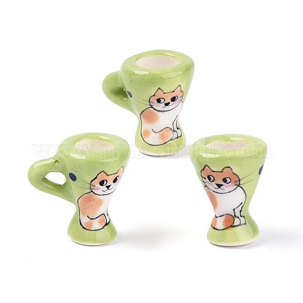 Декоративная чашка ручной работы из фарфора в виде кошки.&nbsp;PORC-T133-61-1