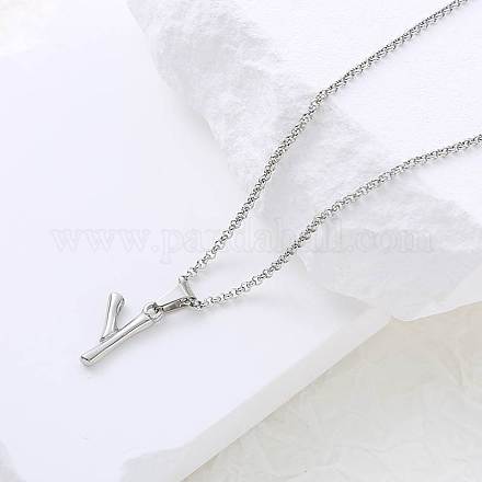 Ожерелья с подвесками в виде алфавита из нержавеющей стали для женщин VK4233-25-1
