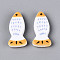 Printed Opaque Resin Beads, Fish, Orange, 13.5~14x27~28x5~6mm, Hole: 1.4~1.5mm