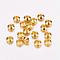 Brass Spacer Beads, Bicone, Golden, about 4mm in diameter, hole: 1mm