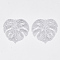 Brass Pendants, Tropical Leaf Charms, Etched Metal Embellishments, Long-Lasting Plated, Monstera Leaf, Platinum, 26x26x0.3mm, Hole: 1.2mm
