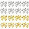 16Pcs 2 Colors Ion Plating(IP) 304 Stainless Steel Charms, Bowknot Charm, Real Gold Plated & Stainless Steel Color, 13.5x15x3mm, Hole: 1.8mm, 8pcs/color