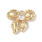 Brass Micro Pave Clear Cubic Zirconia Pendants, Cadmium Free & Nickel Free & Lead Free, Bowknot, Golden, 14x15x3mm, Hole: 1.2mm