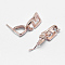 925 Sterling Silver Pendant Bails, Ice Pick & Pinch Bails, Rose Gold, 9x6x1mm, Hole: 3x6.5mm and 1mm, Pin: 0.5mm