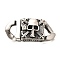 304 Stainless Steel Magnetic Clasps, Skull, Antique Silver, 51x23x14mm