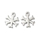 Alloy Pendants, Snowflake Charms, Platinum, 13.5x11x1.3mm, Hole: 1.2mm