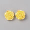 Luminous Opaque Resin Cabochons, Glow in Dark, Rose, Yellow, 19x19.5~20x9~10mm