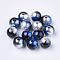 Rainbow ABS Plastic Imitation Pearl Beads, Gradient Mermaid Pearl Beads, Round, Midnight Blue, 7.5~8x7~7.5mm, Hole: 1.6mm, about 2000pcs/500g