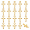 200Pcs Alloy Pendants, Cross, Golden, 15.5x8.5x1mm, Hole: 1.5mm