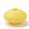 Food Grade Eco-Friendly Silicone Beads, Rondelle, Yellow, 12x6~7mm, Hole: 2mm