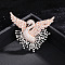 Swan Alloy Rhinestone Lapel Pins for Backpack Clothes, Platinum & Light Gold, 49x60mm
