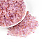 Frosted Glass Seed Beads, Two Tone, Round Hole, Oval, Pale Violet Red, 6.5x4~4.5mm, Hole: 1~1.2mm, about 2586pcs/pound