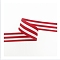 25Yards Polyester Stripe Ribbon, for Garment Accessories, Gift Decoration, Red, 1-1/8 inch(30mm), 25yards/set