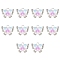 10Pcs Alloy Pendants, Butterfly, with Rhinestone and Resin, Silver, Light Sky Blue, 14x17x5mm, Hole: 2mm