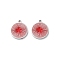 304 Stainless Steel Enamel Charms, Flat Round Charm, Stainless Steel Color, Star, 12.5x11x1.5mm, Hole: 1mm