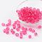 Transparent Acrylic Beads, Faceted, Round, Hot Pink, 8mm, Hole: 1.5~2mm, about 1800pcs/500g
